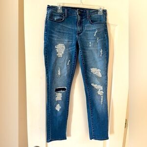 DKNY Distressed Medium Wash Denim Skinny Jeans Women’s size 6